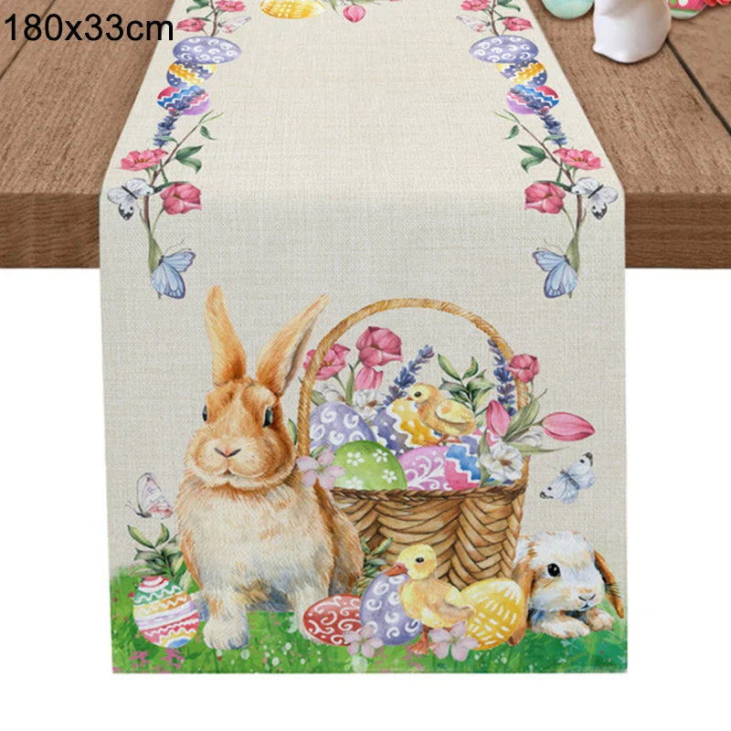 Linen Easter Table Runner