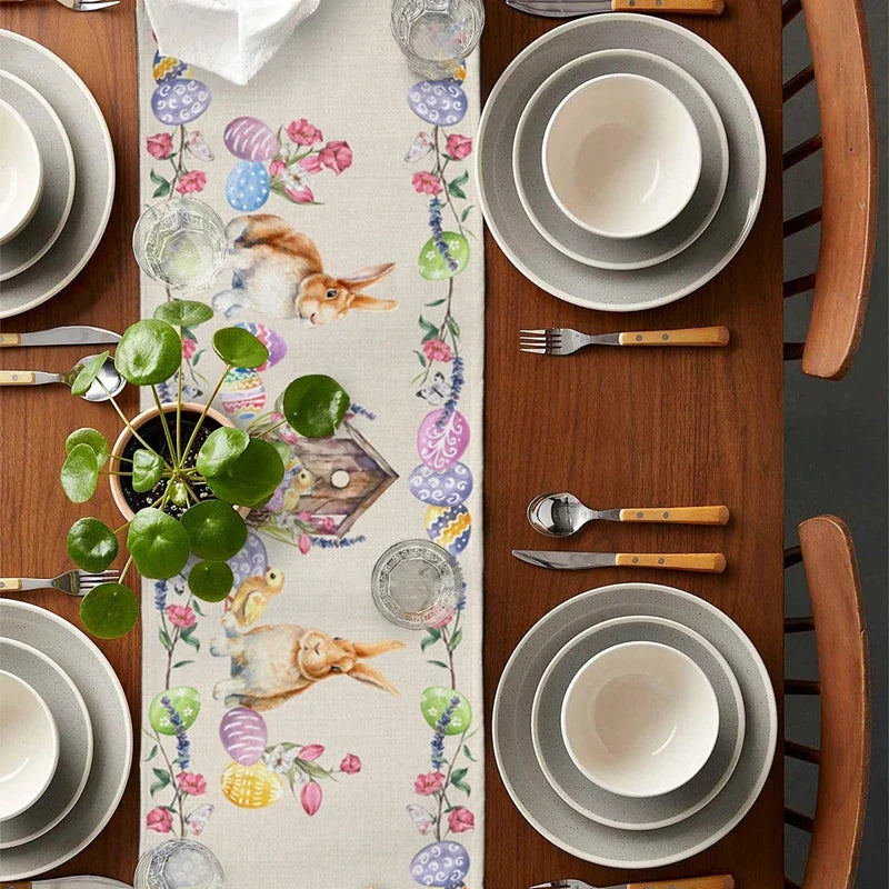 Linen Easter Table Runner