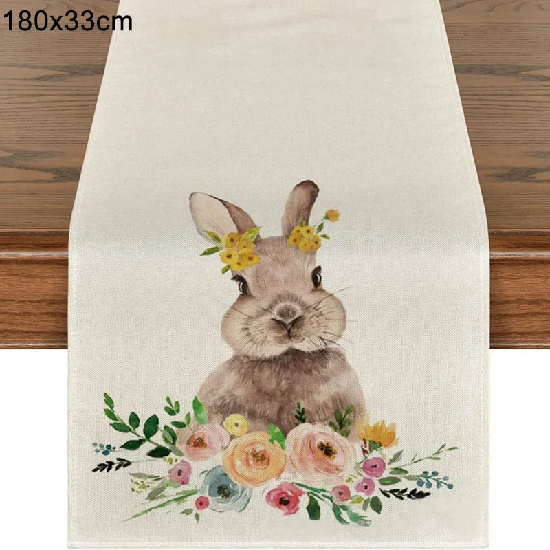 Linen Easter Table Runner