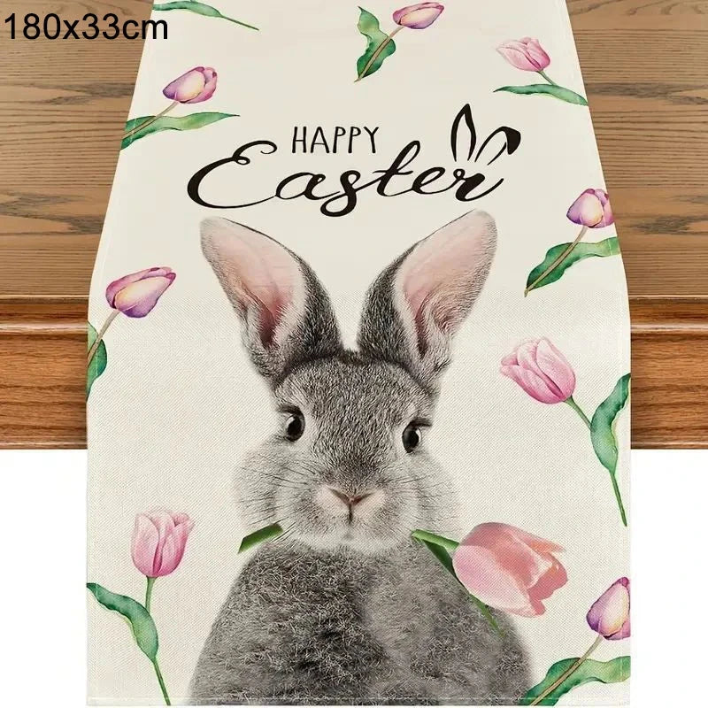 Linen Easter Table Runner