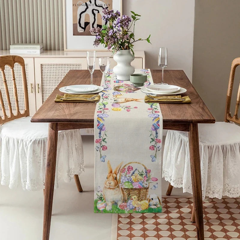 Linen Easter Table Runner